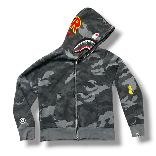 A Bathing Ape Zip-up Hoodie Grey Large