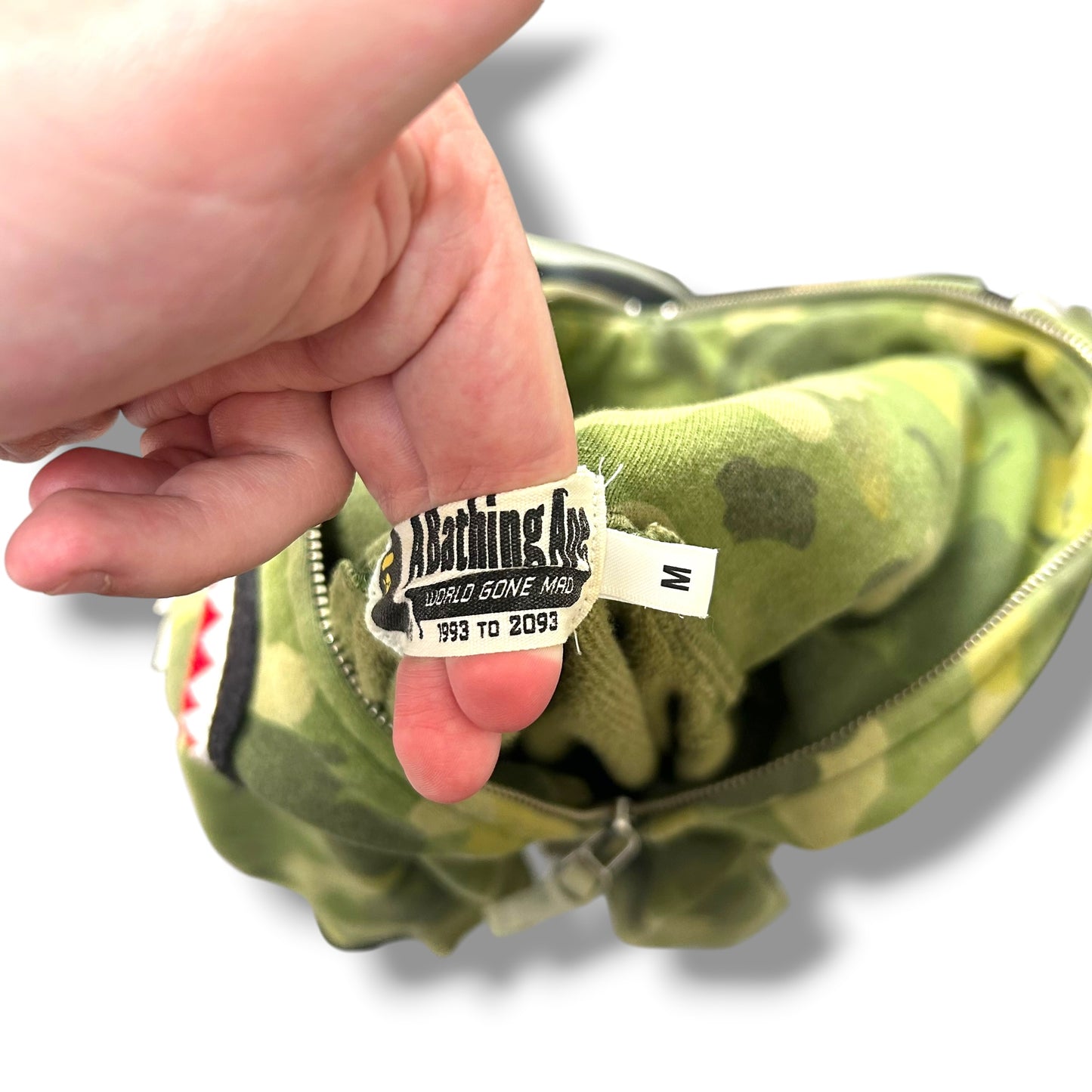 A Bathing Ape Zip-up Hoodie Green Medium