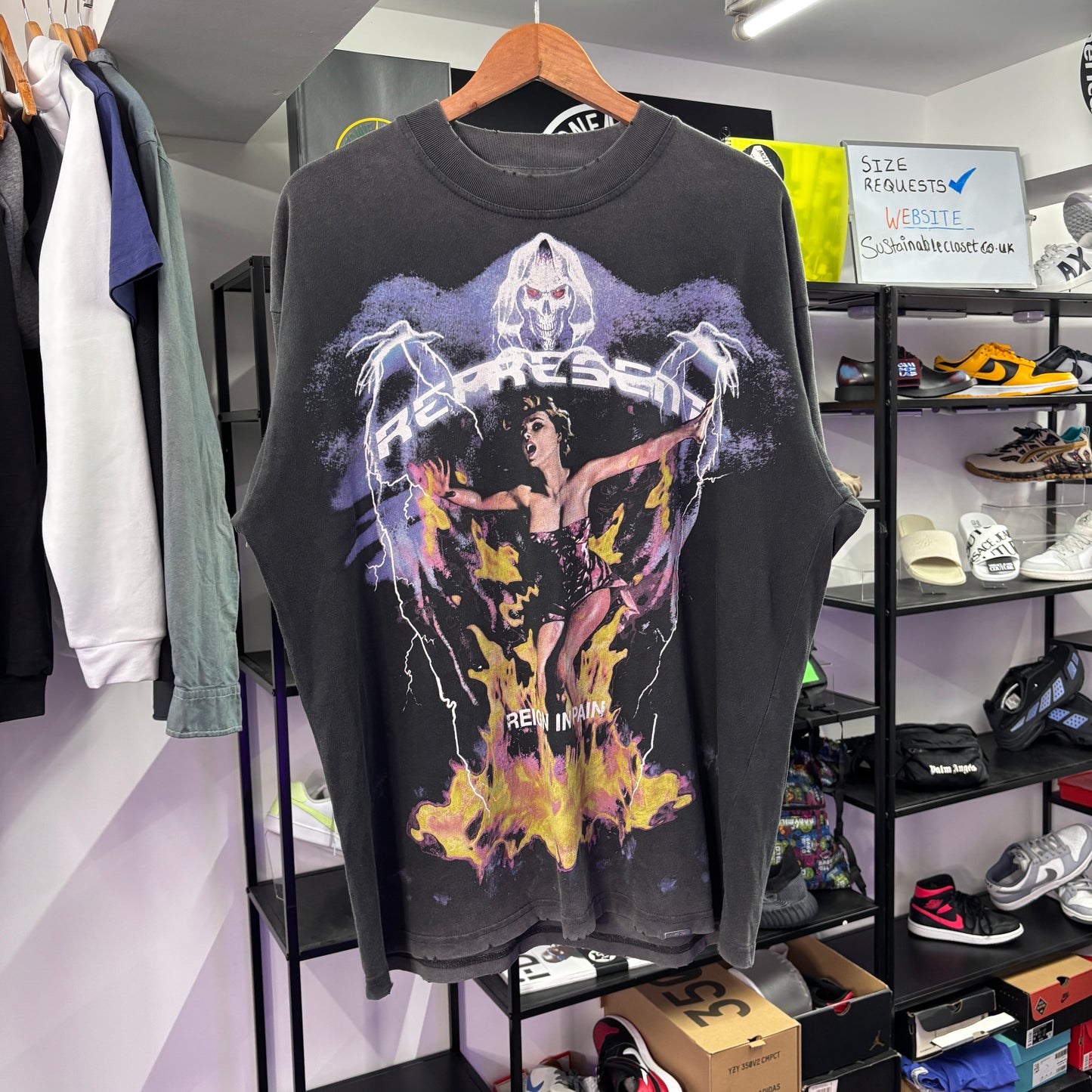 represent t-shirt, XS oversized, grey