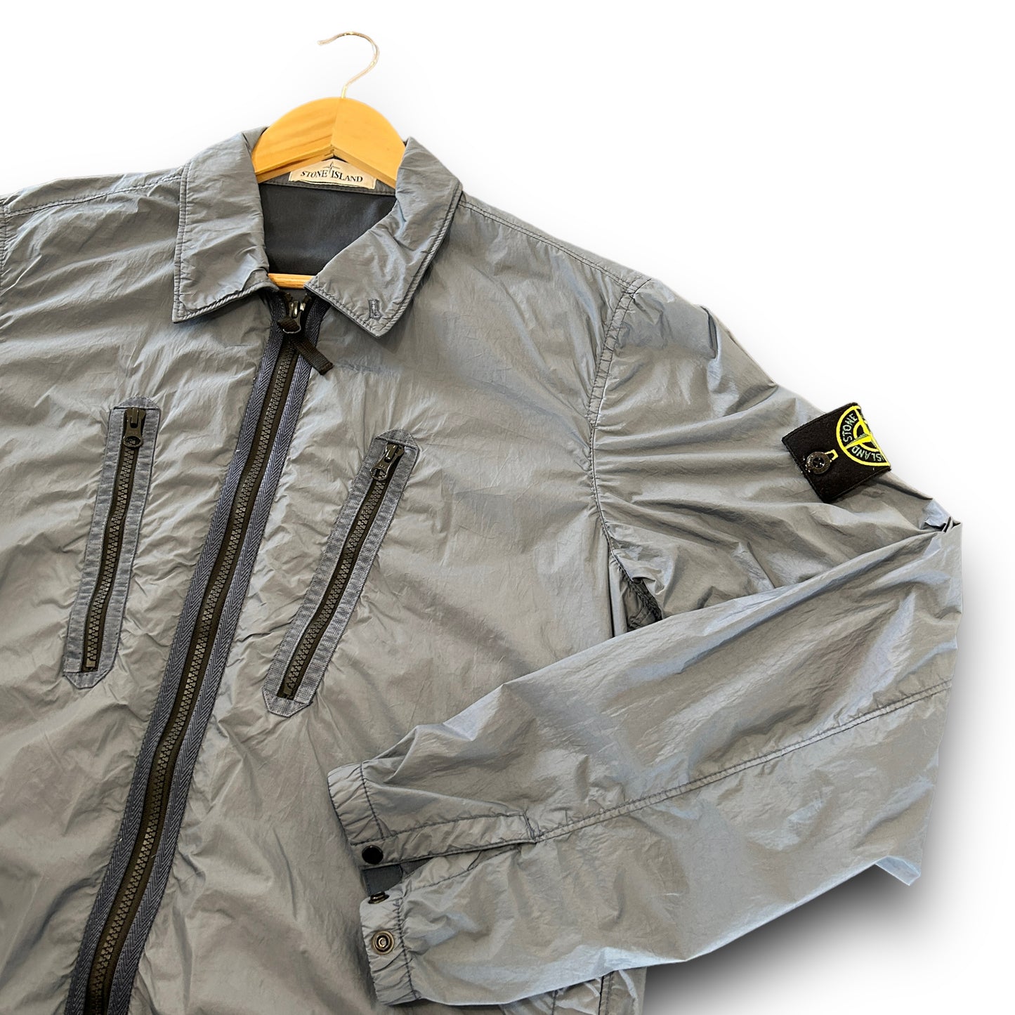 stone island shirt/ jacket,blue, medium - sustainablecloset.ltd