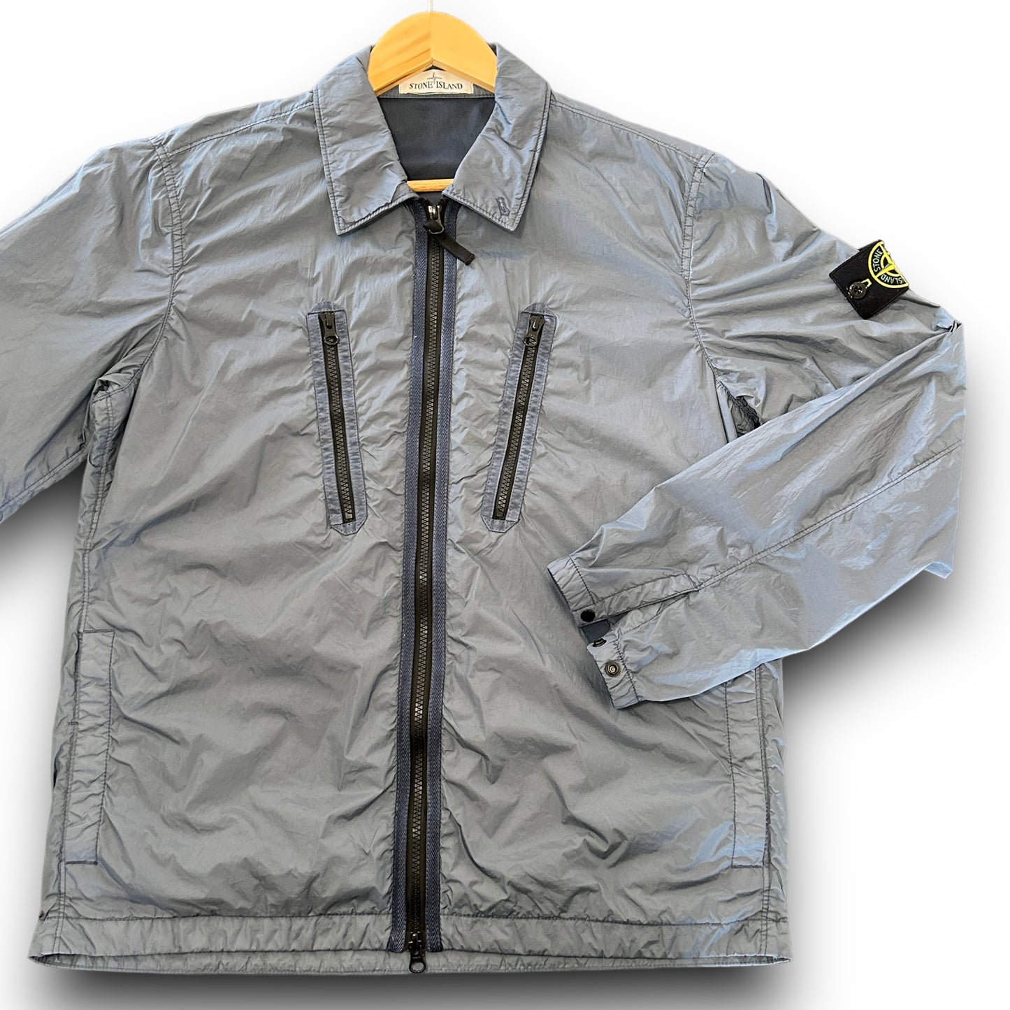 stone island shirt/ jacket,blue, medium - sustainablecloset.ltd