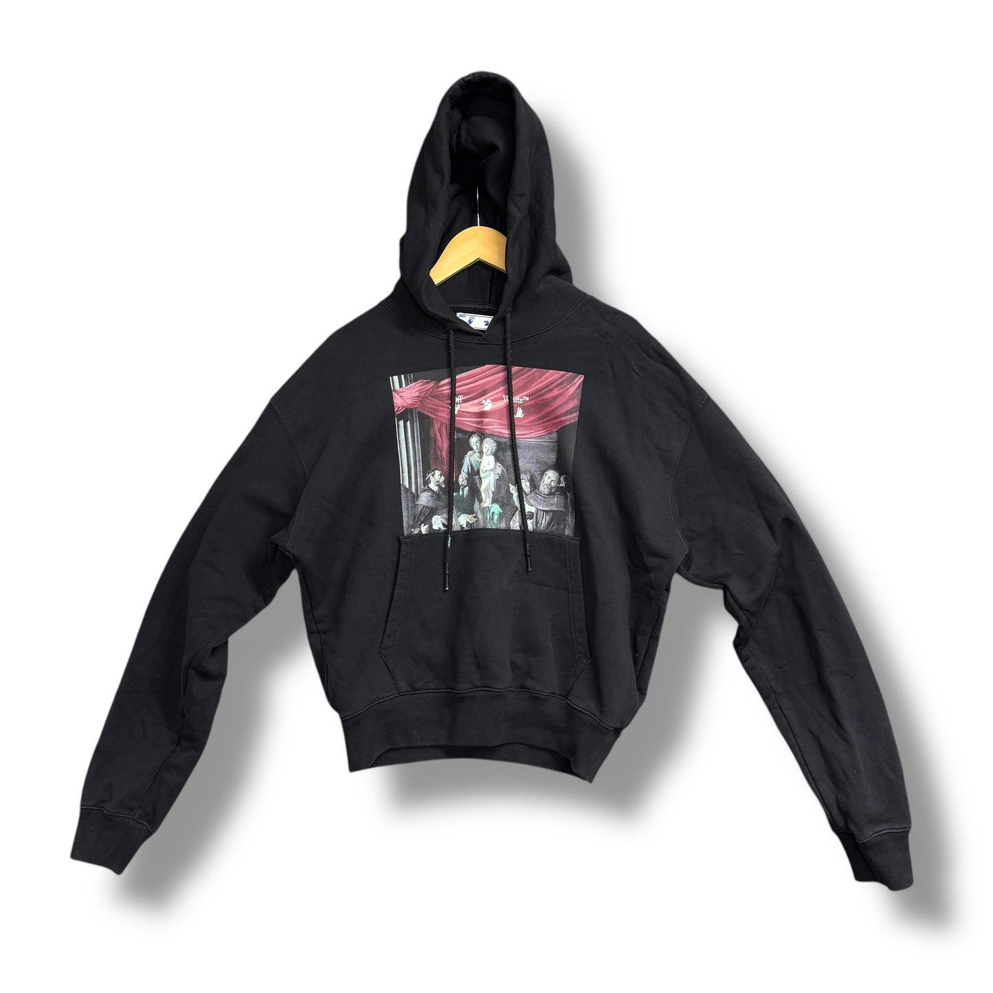 Off White Hoodie, Black, Small oversized