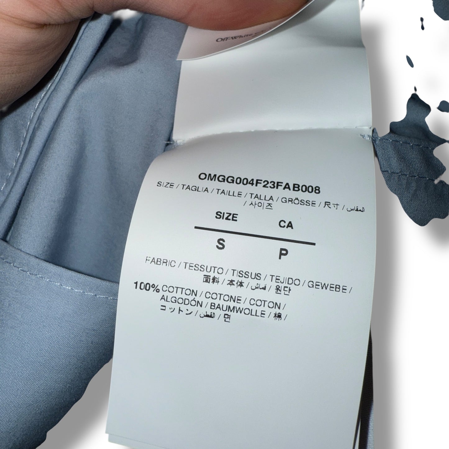 Off-White short sleeve shirt, oversized small, blue
