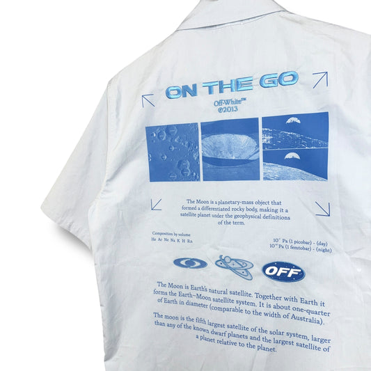 Off-White short sleeve shirt, oversized small, blue