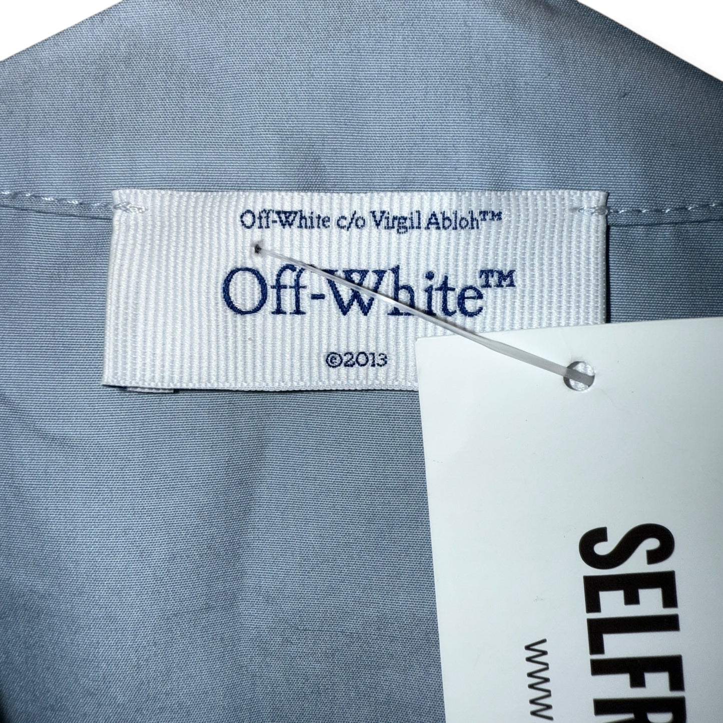Off-White short sleeve shirt, oversized small, blue