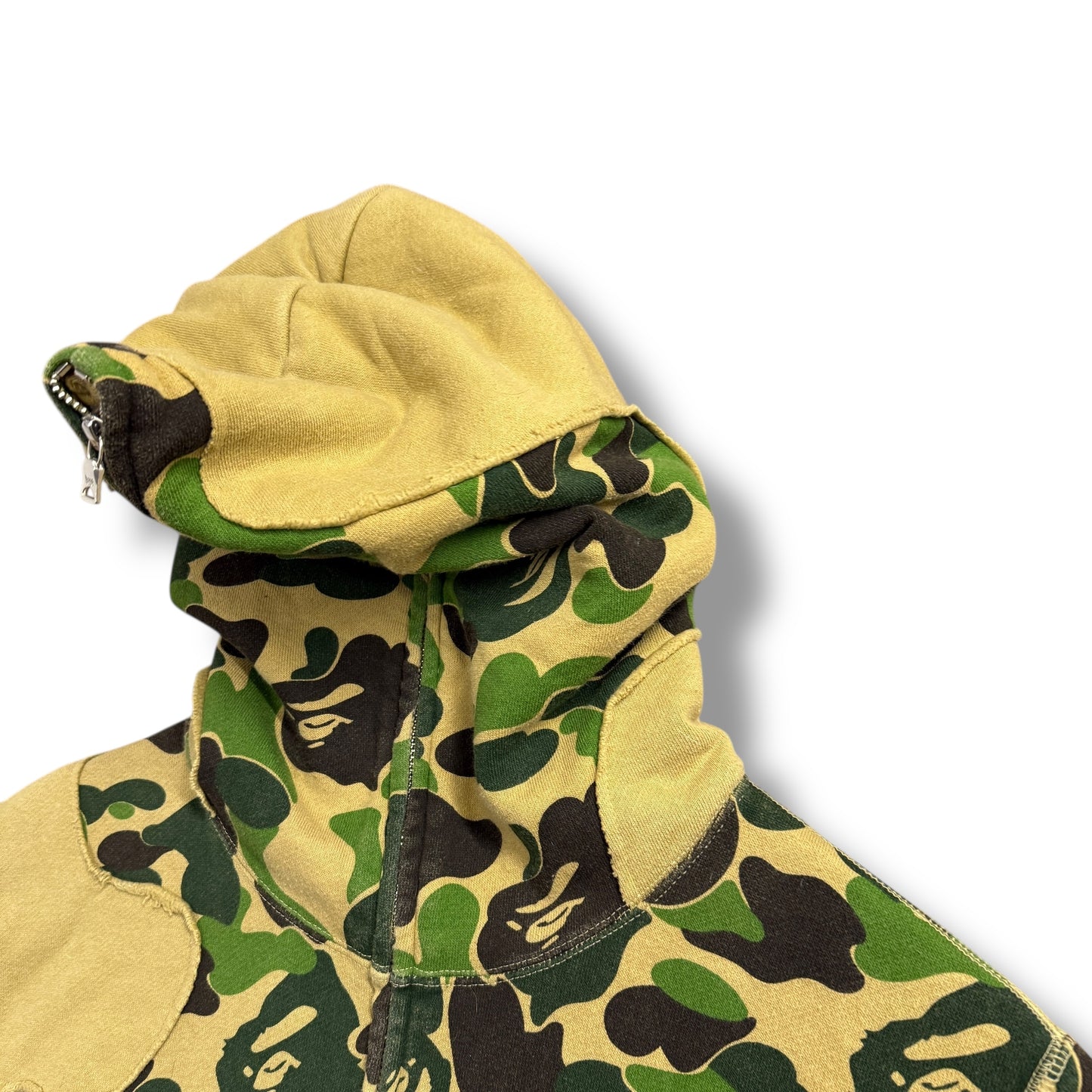 A BATHING APE full zip Hoodie, patch work, Medium