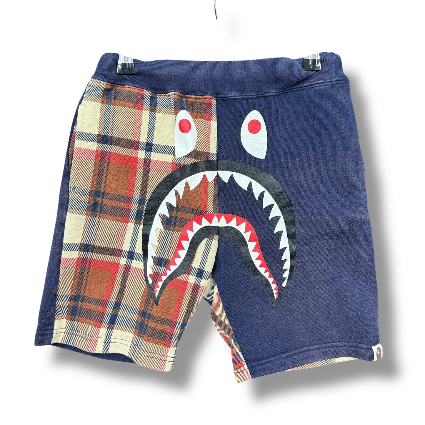 a bathing ape shorts, navy & multi, child 12