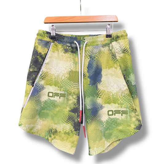 Off-white active shorts, medium relaxed, green