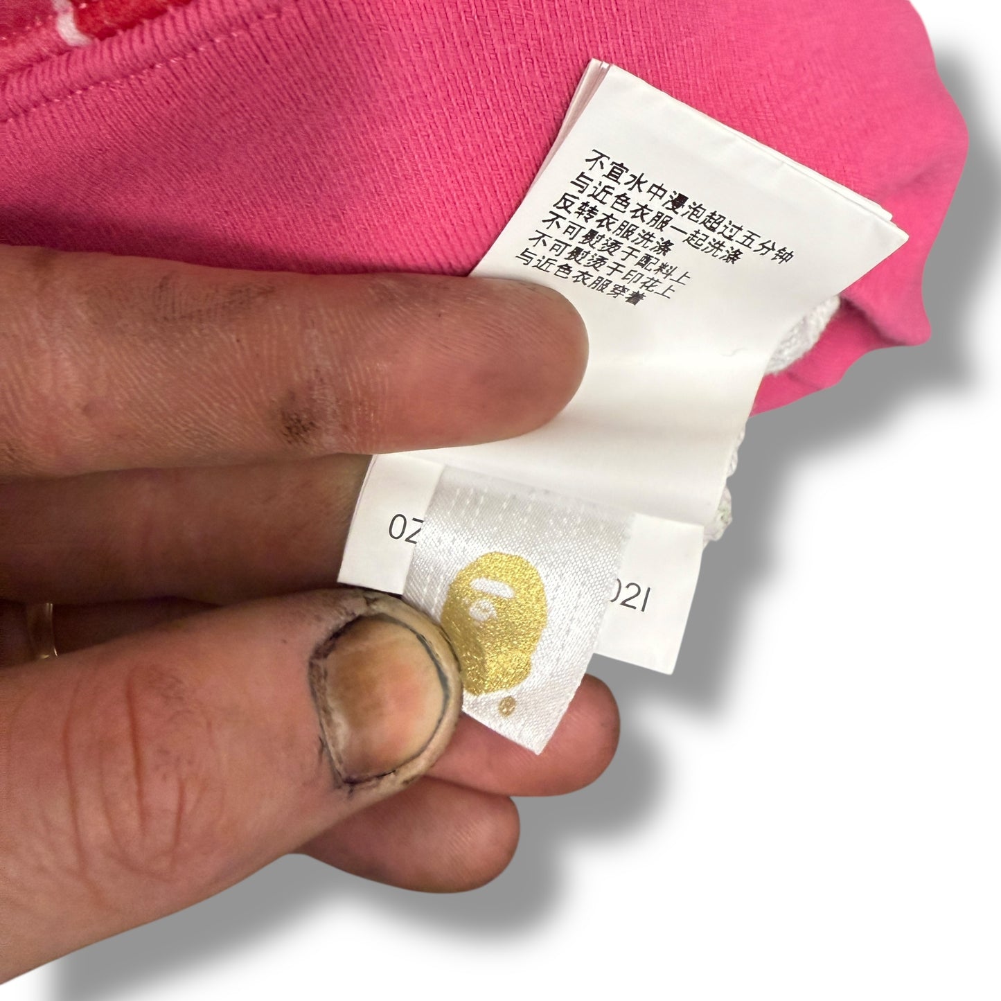 A bathing ape hoodie, pink & multi, medium relaxed