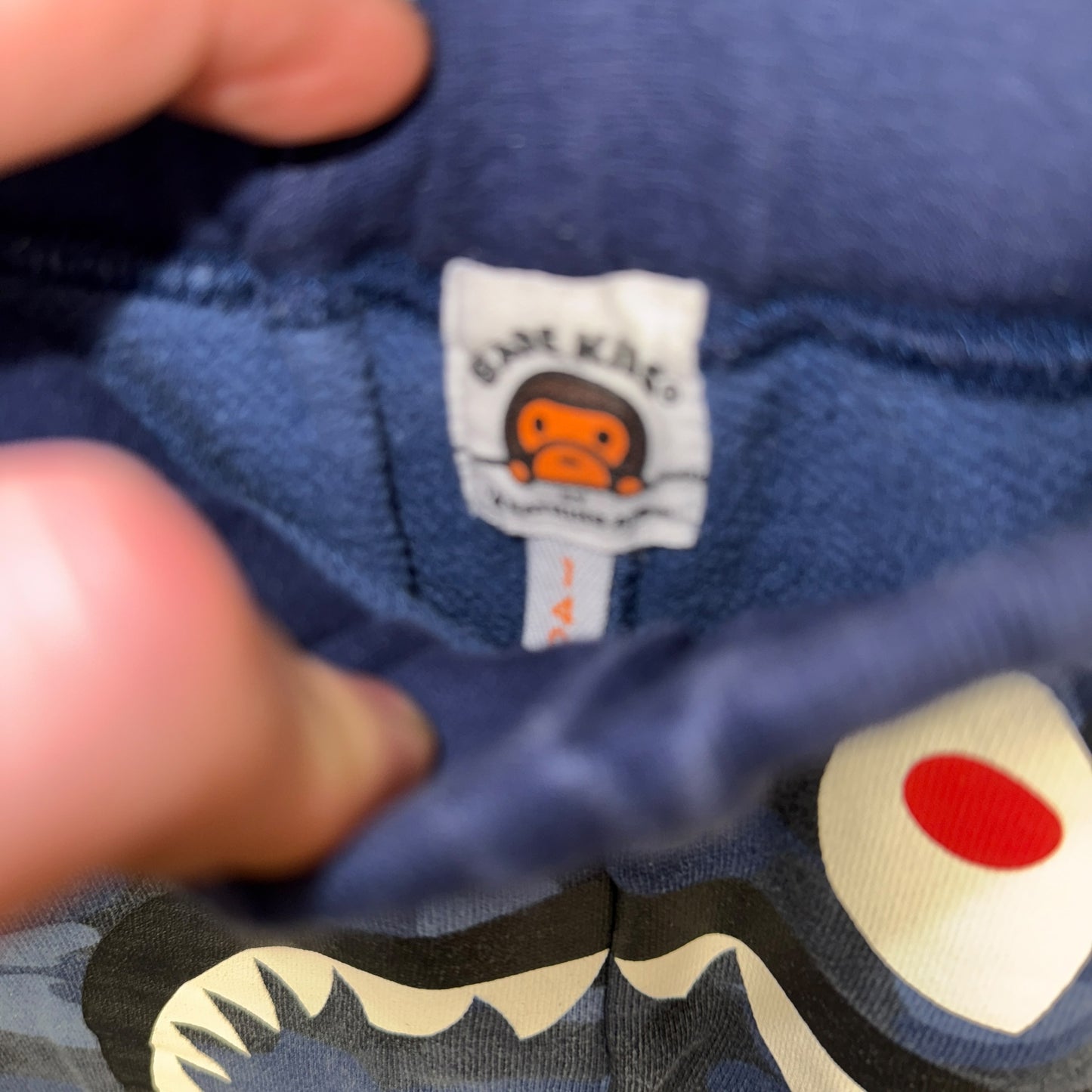 A BATHING APE Joggers, blue, 14 child