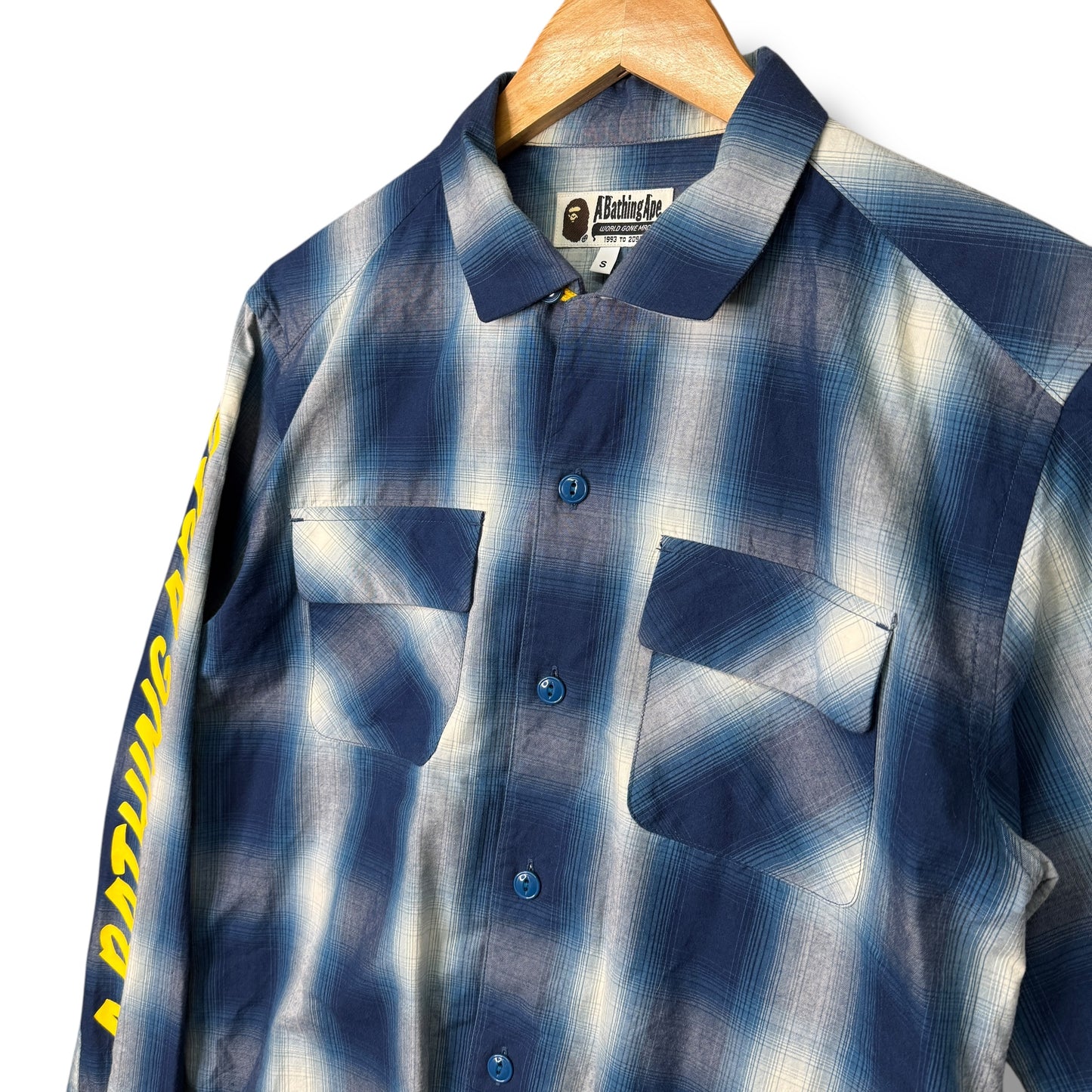 A BATHING APE Shirt, Arm Design, Blue, Medium