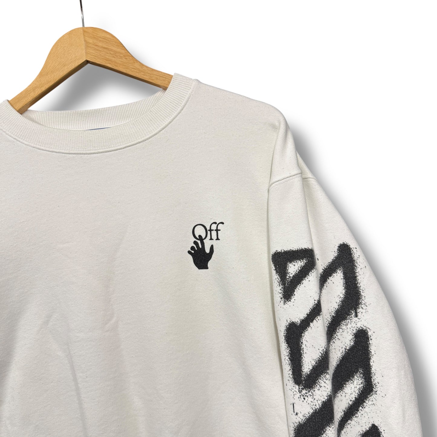 Off-white 'spray' jumper, large, white