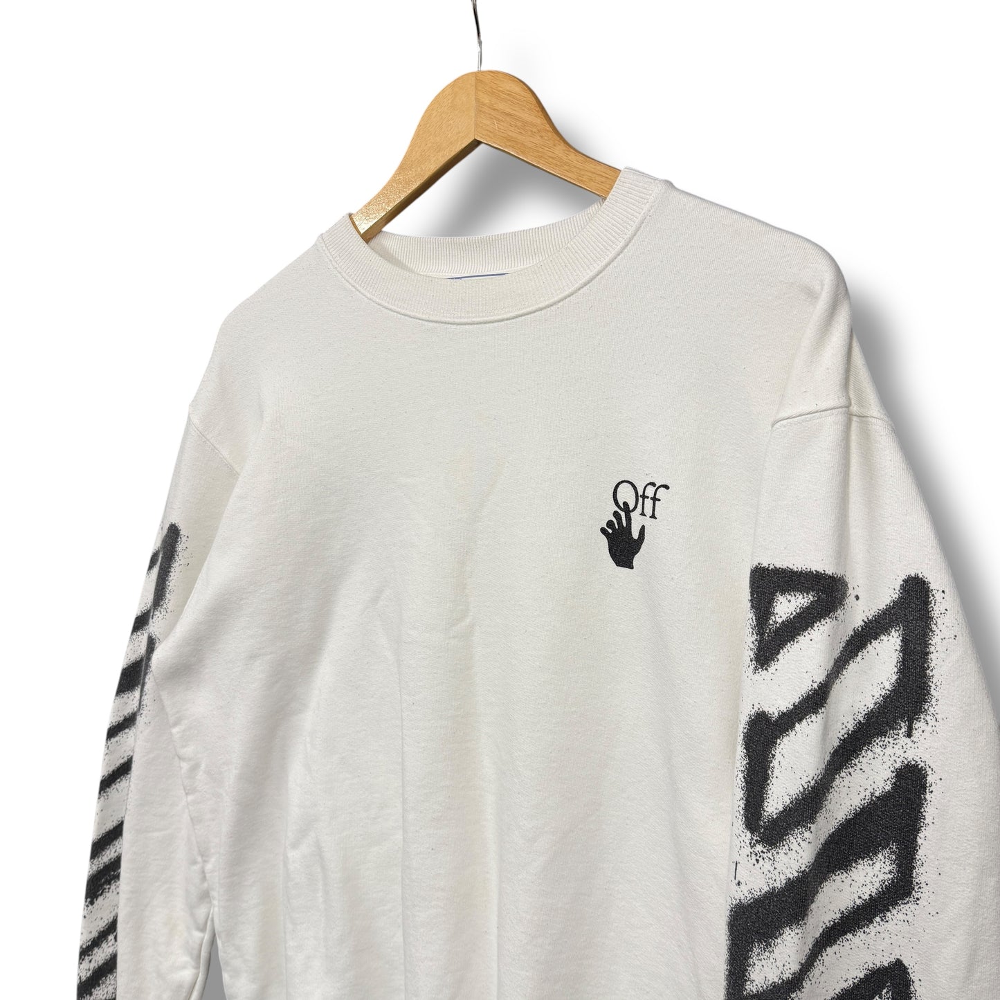 Off-white 'spray' jumper, large, white
