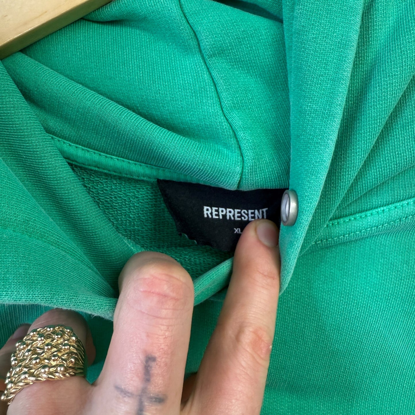 represent hoodie, xl relaxed green