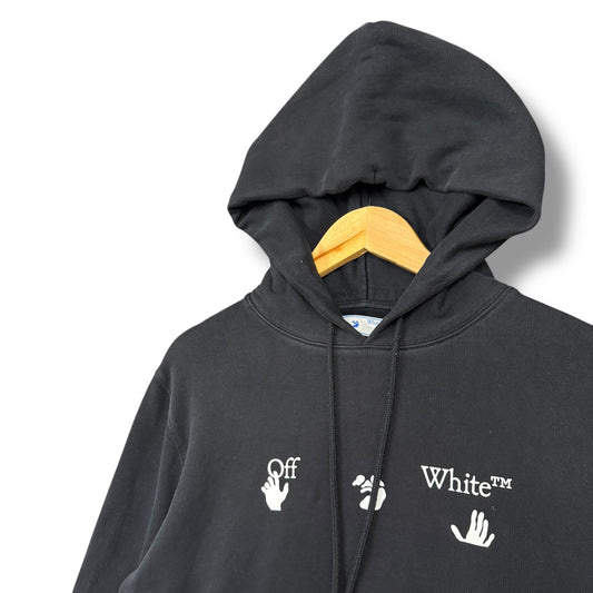 Off-White Hoodie, Black, Small relaxed