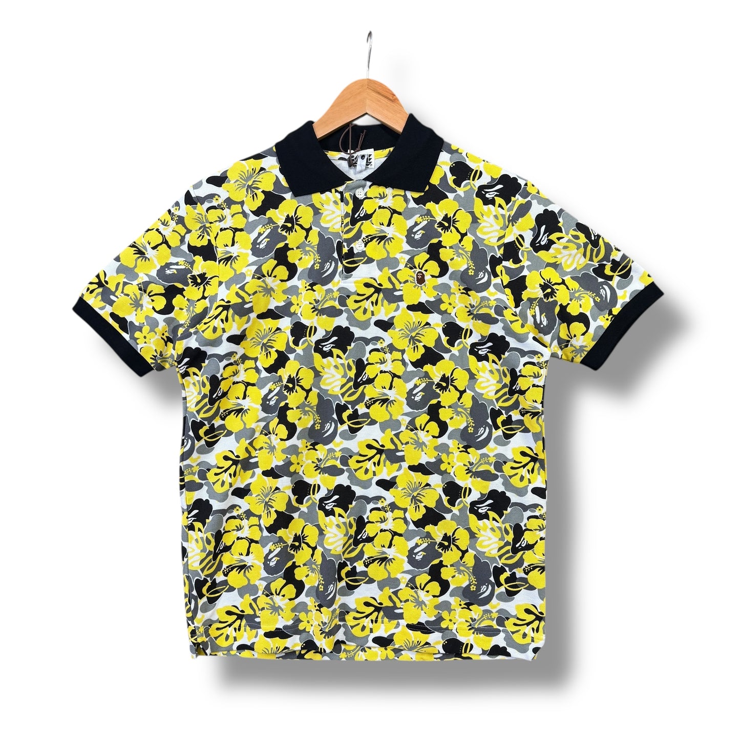 a bathing ape polo shirt, multi floral, small relaxed, new