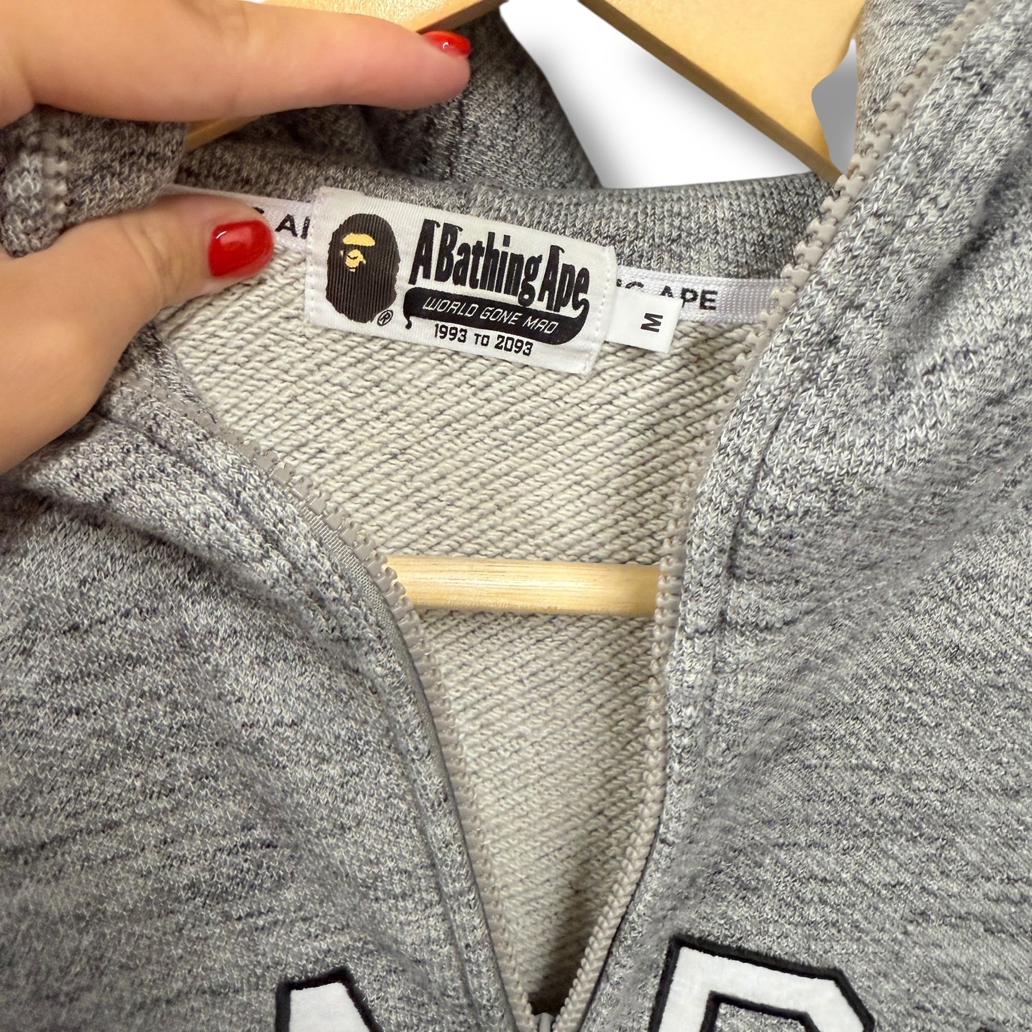 A bathing ape full zip jacket, grey, medium