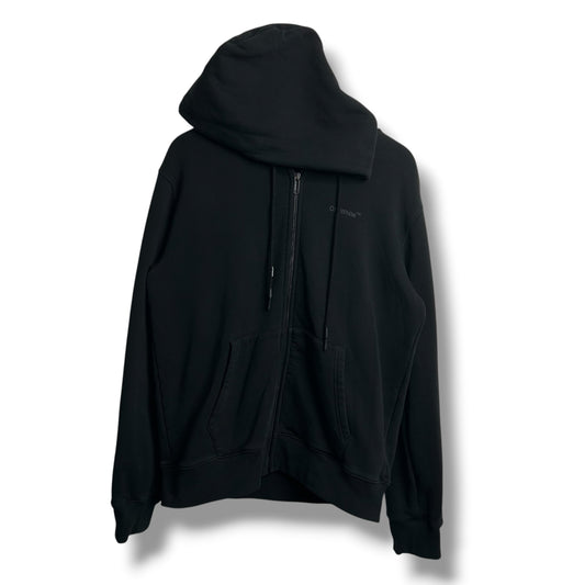 Off-white Zip-up Hoodie Black Medium