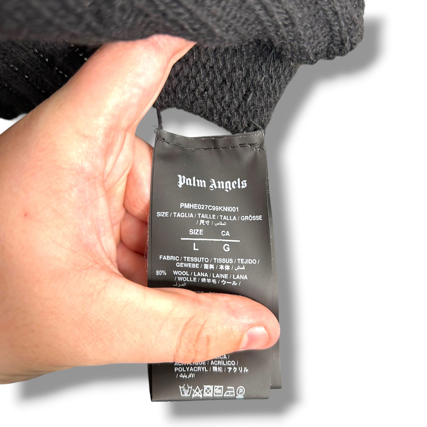 Palm Angels Thin Knit Jumper Black Large