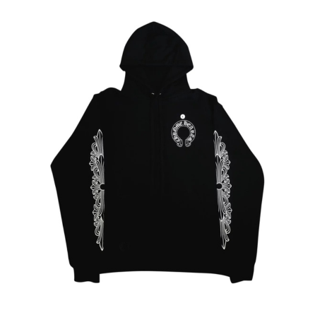 Chrome Hearts Horseshoe Floral Hoodie 'Black'