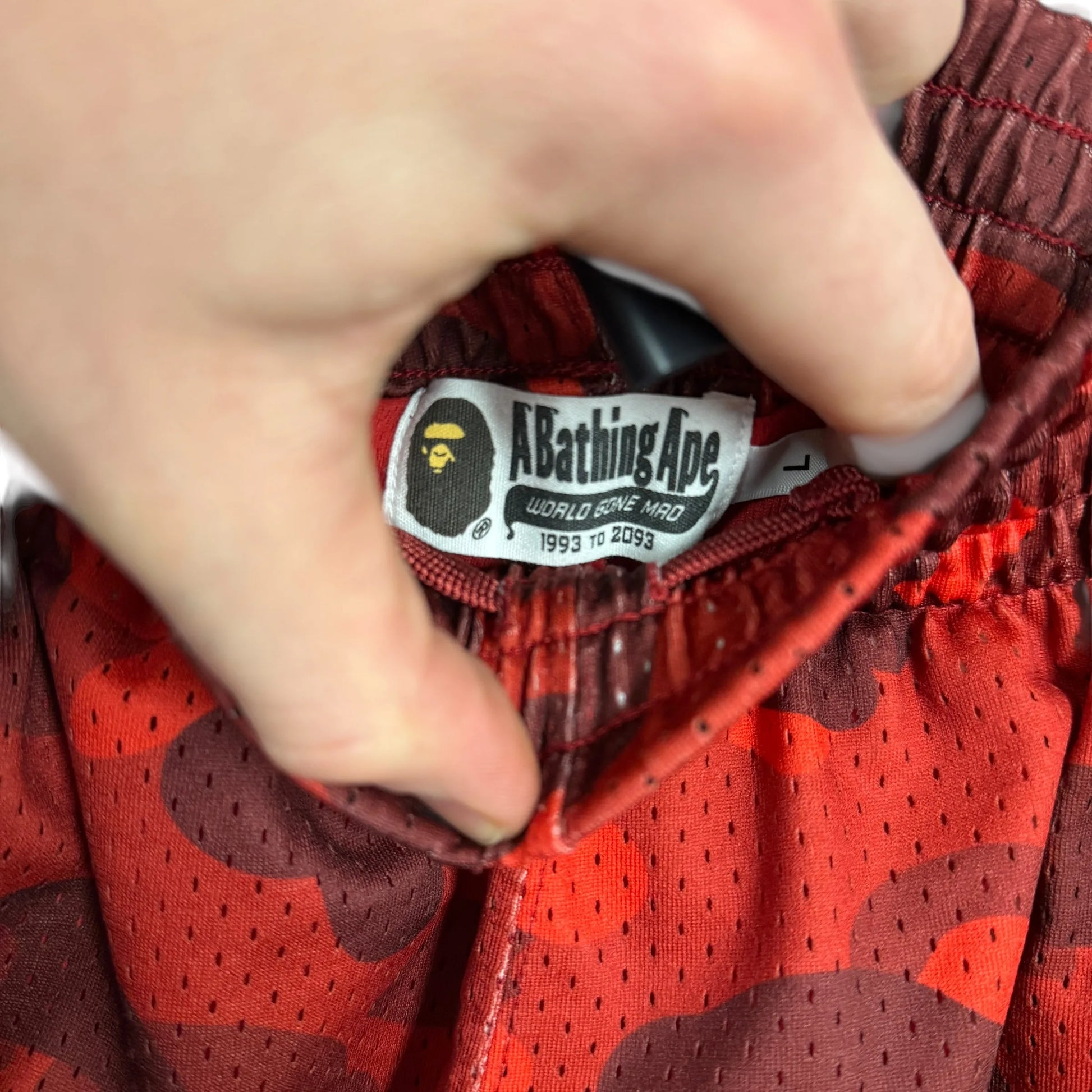 Vintage A Bathing Ape Mesh Camo Basketball Shorts