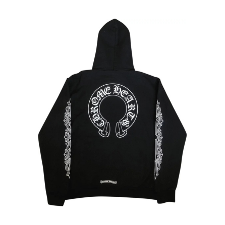 Chrome Hearts Horseshoe Floral Hoodie 'Black'