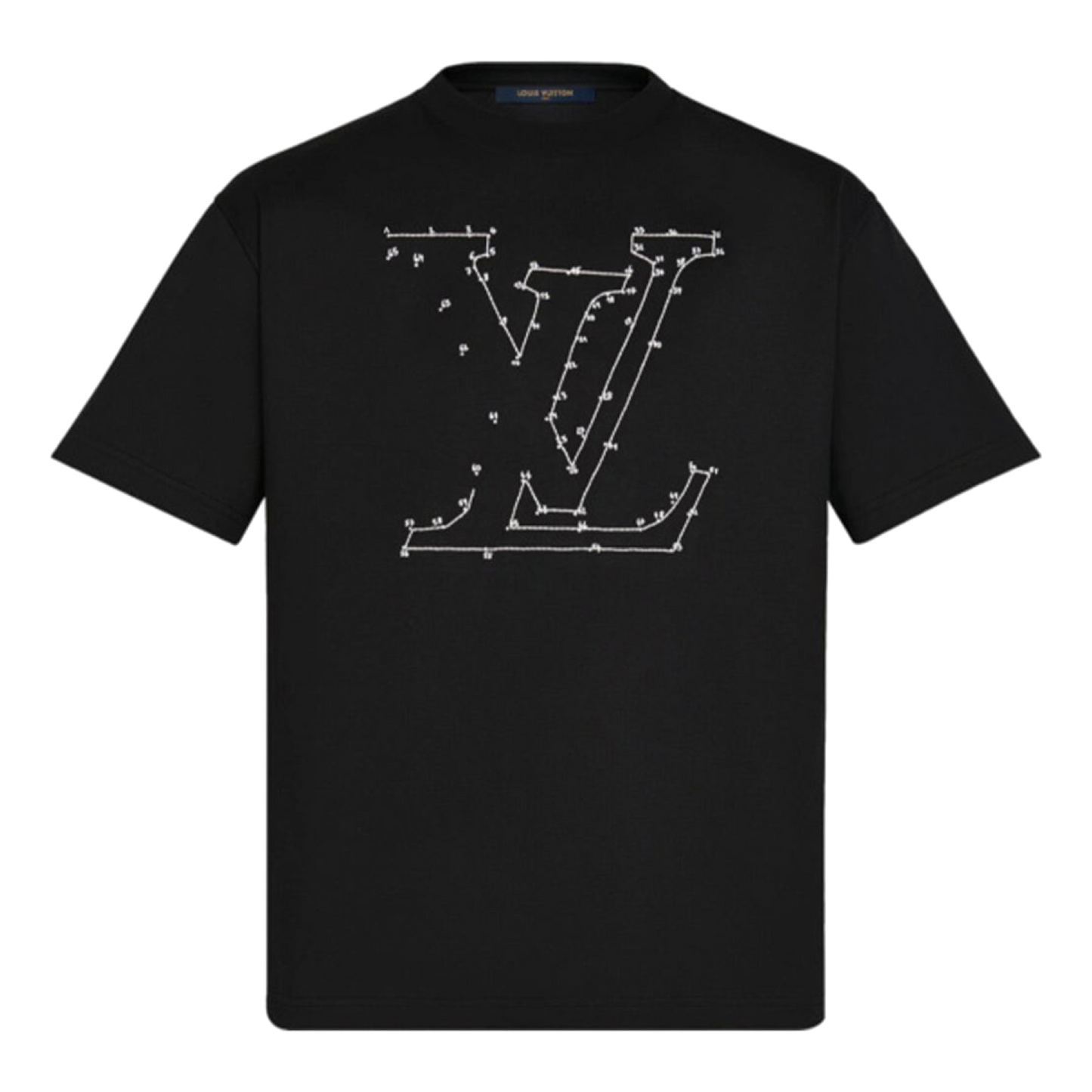 Louis Vuitton Black Stitch Print and Embroidered T-shirt