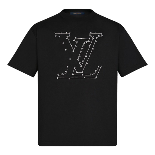 Louis Vuitton Black Stitch Print and Embroidered T-shirt