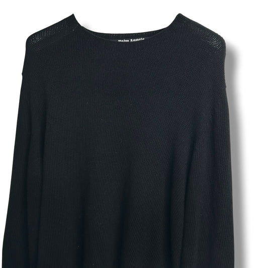 Palm Angels Thin Knit Jumper Black Large