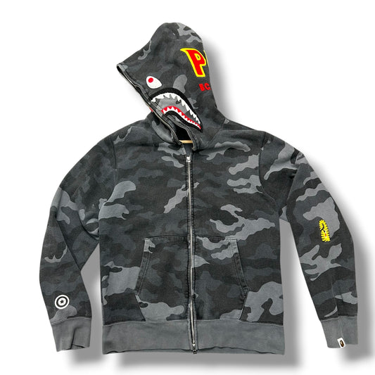 A Bathing Ape Zip-up Hoodie Grey Large