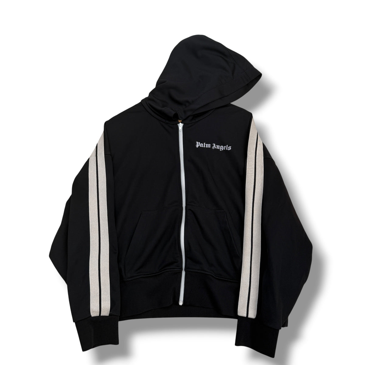 Palm Angels Zip-up Hoodie Black