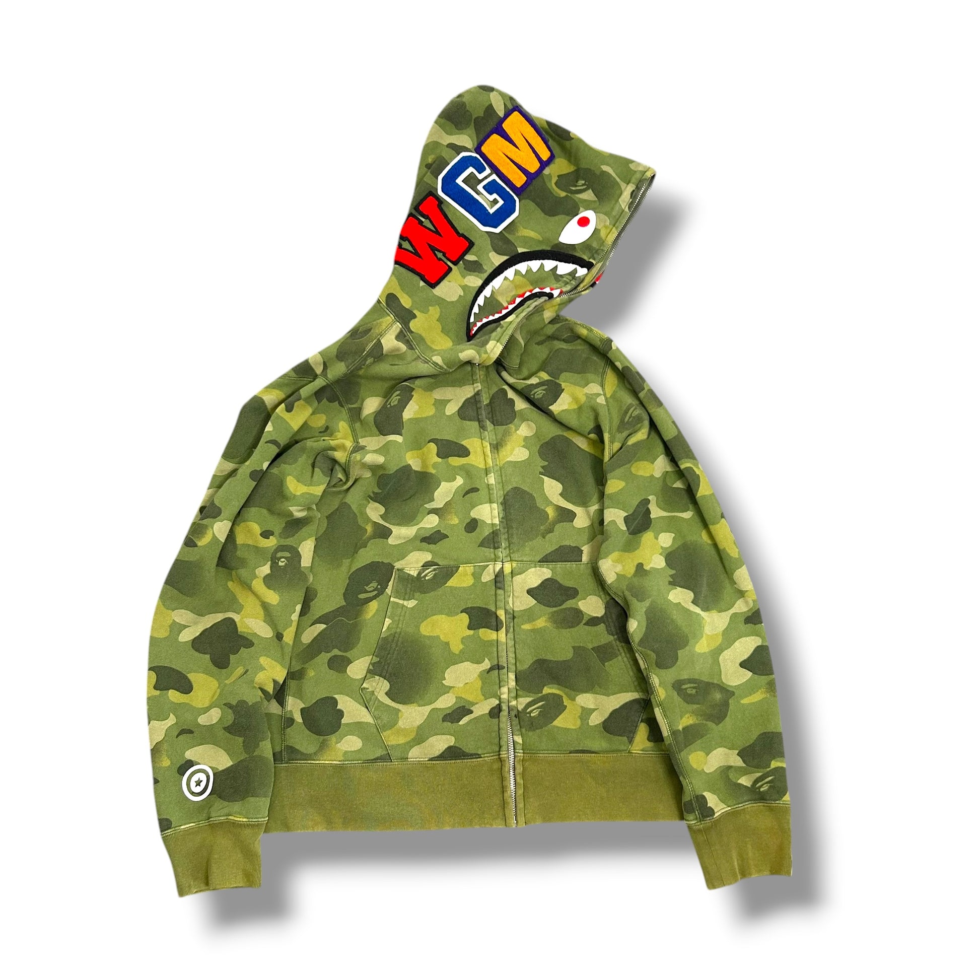 A Bathing Ape Zip-up Hoodie Green Medium