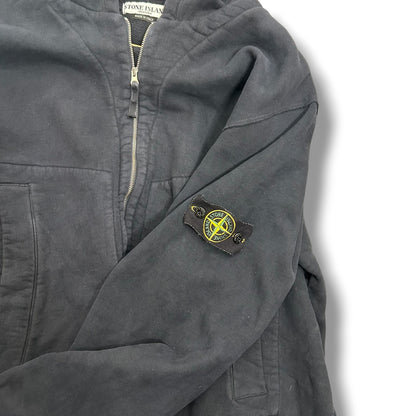 Stone Island Zip-up Hoodie Black