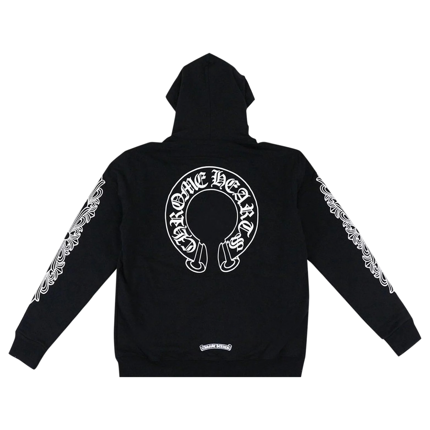 Chrome Hearts Horseshoe Floral Cross-Sleeve Zip Up Hoodie