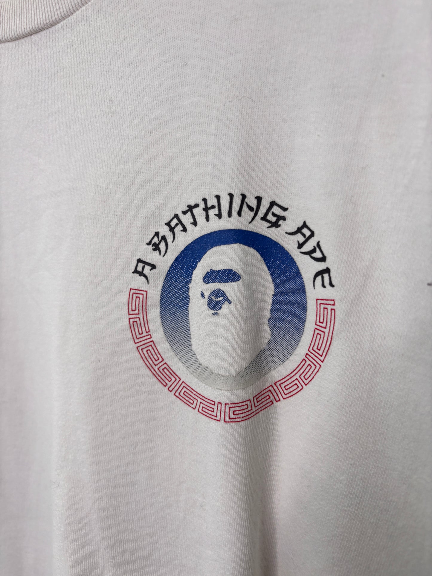 A bathing ape T-shirt, large, white and blue