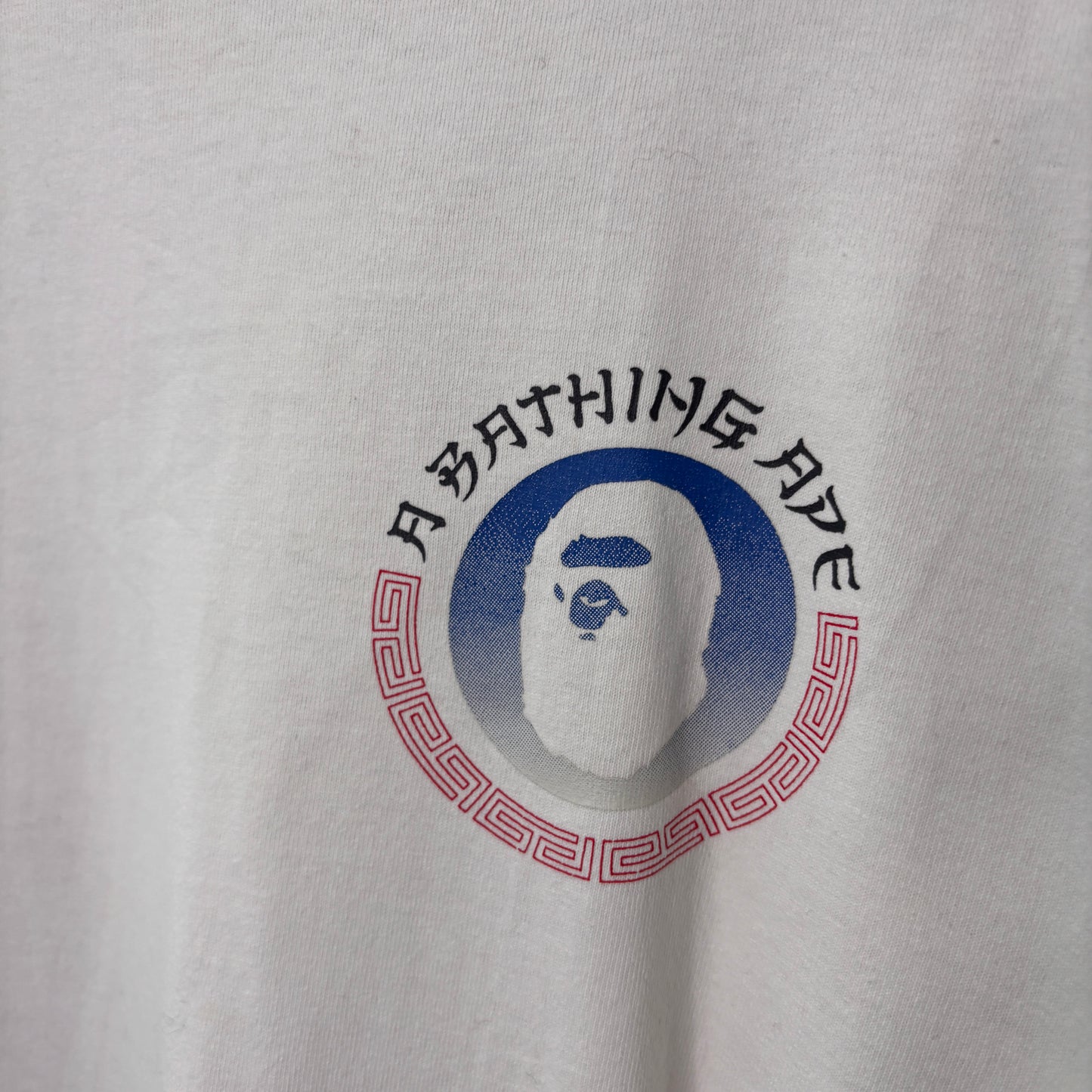 A bathing ape T-shirt, large, white and blue