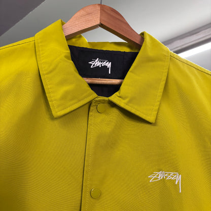 stussy overshirt, green, large, relaxed