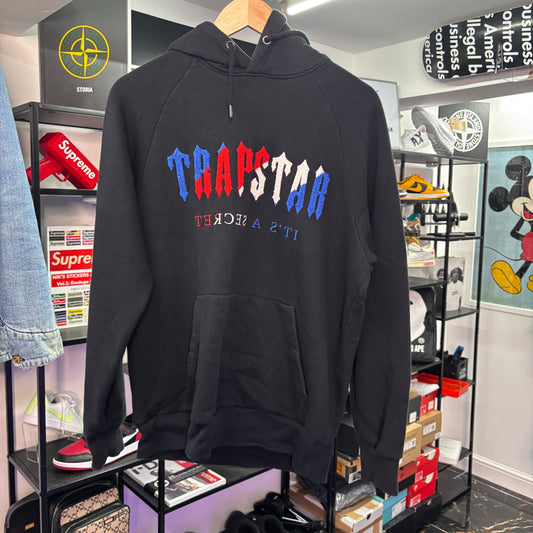 TrapStar hoodie, medium, chenille, black /red /blue/ white