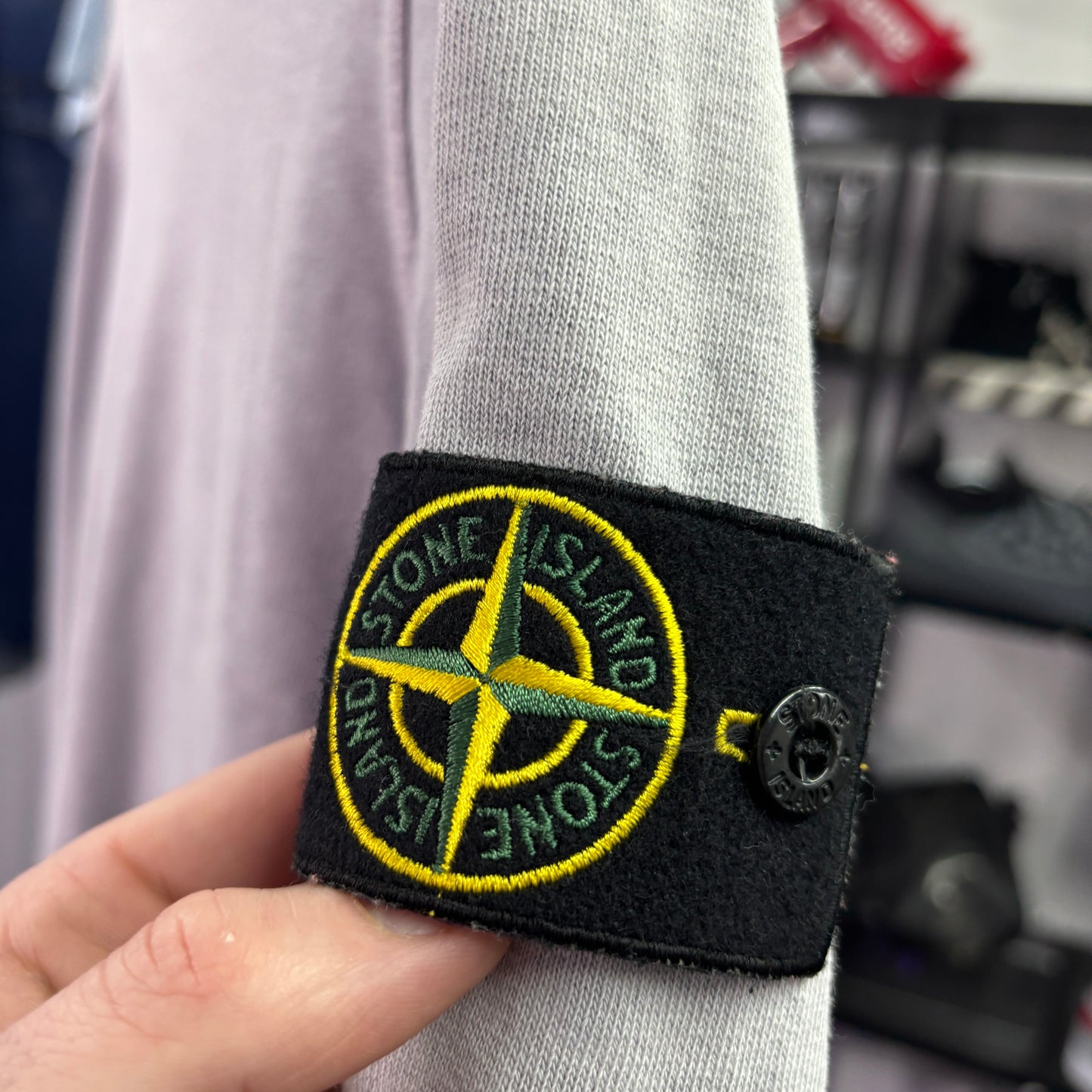 Stone island jumper, grey, medium, relaxed