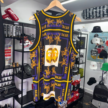 A bathing ape vest, large, black & mutli