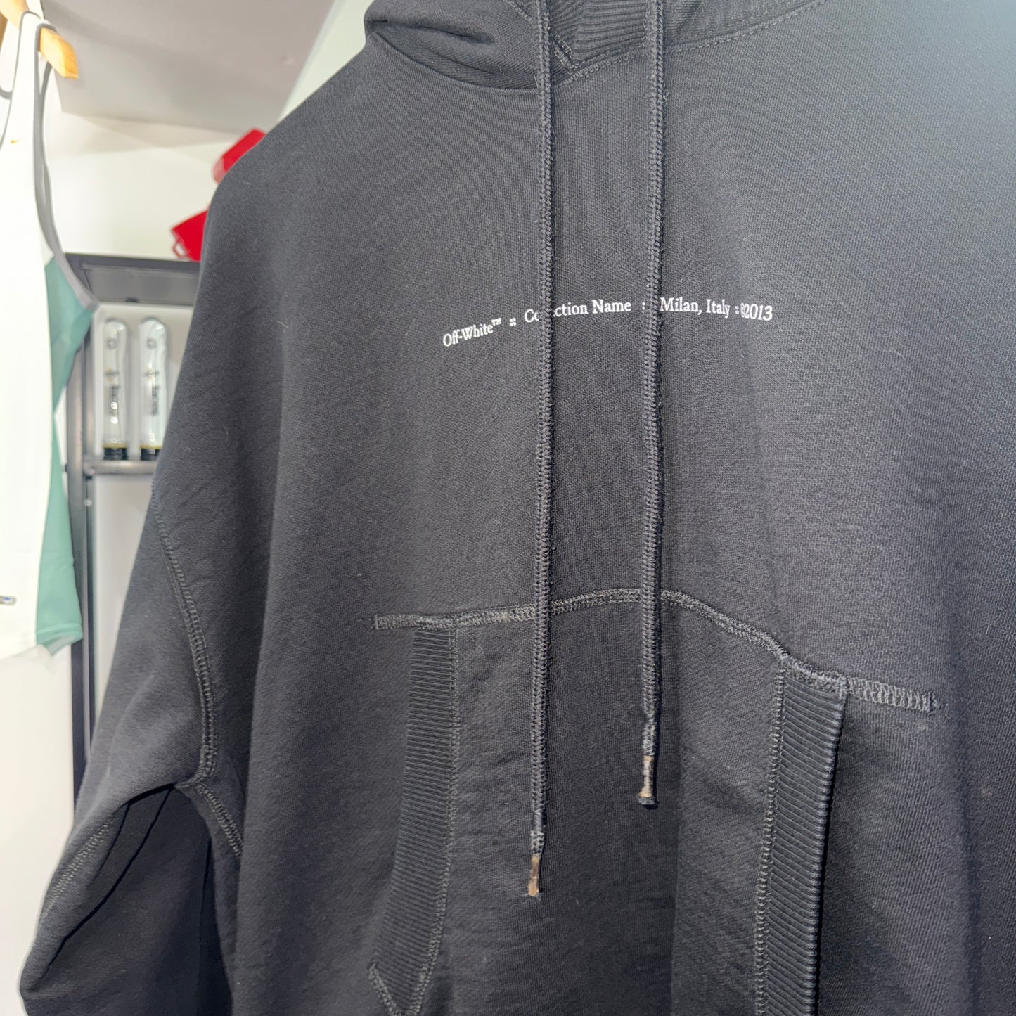 offwhite "tornado" hoodie, medium relaxed, black