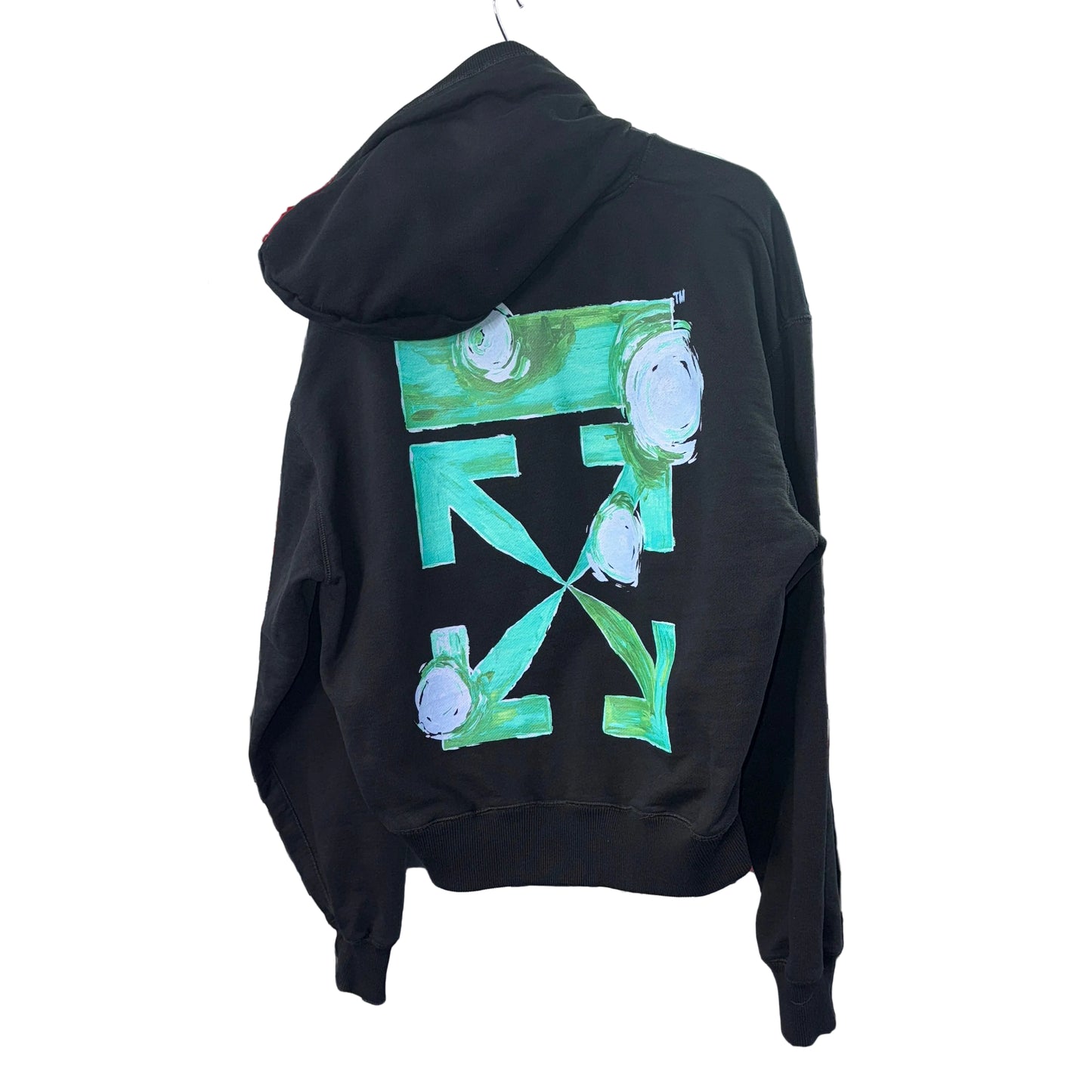 offwhite "tornado" hoodie, medium relaxed, black
