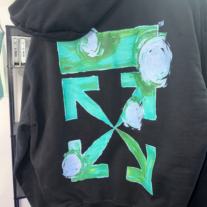 offwhite "tornado" hoodie, medium relaxed, black