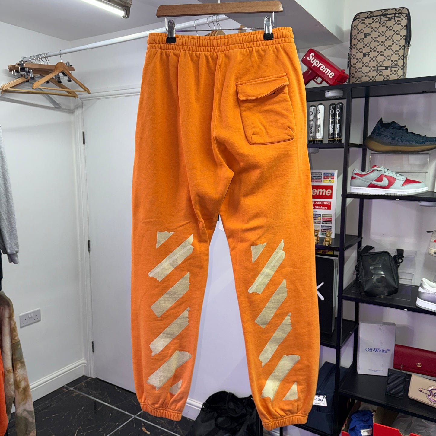 Off White Joggers, Orange, Small