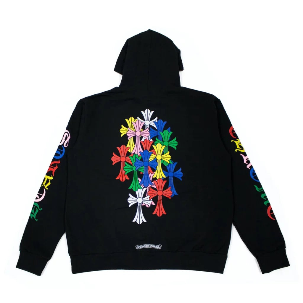 BLACK & MULTICOLOR ‘CROSS CEMETERY’ CHROME HEARTS HOODIE