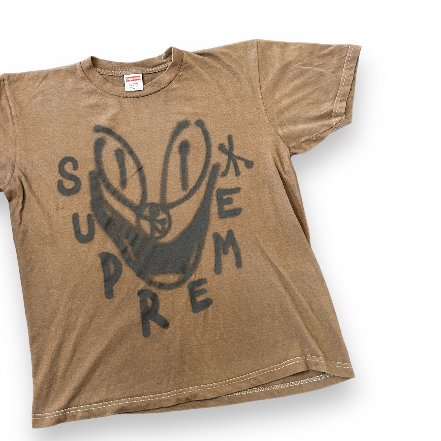 Supreme t-shirt, graffiti, medium, brown