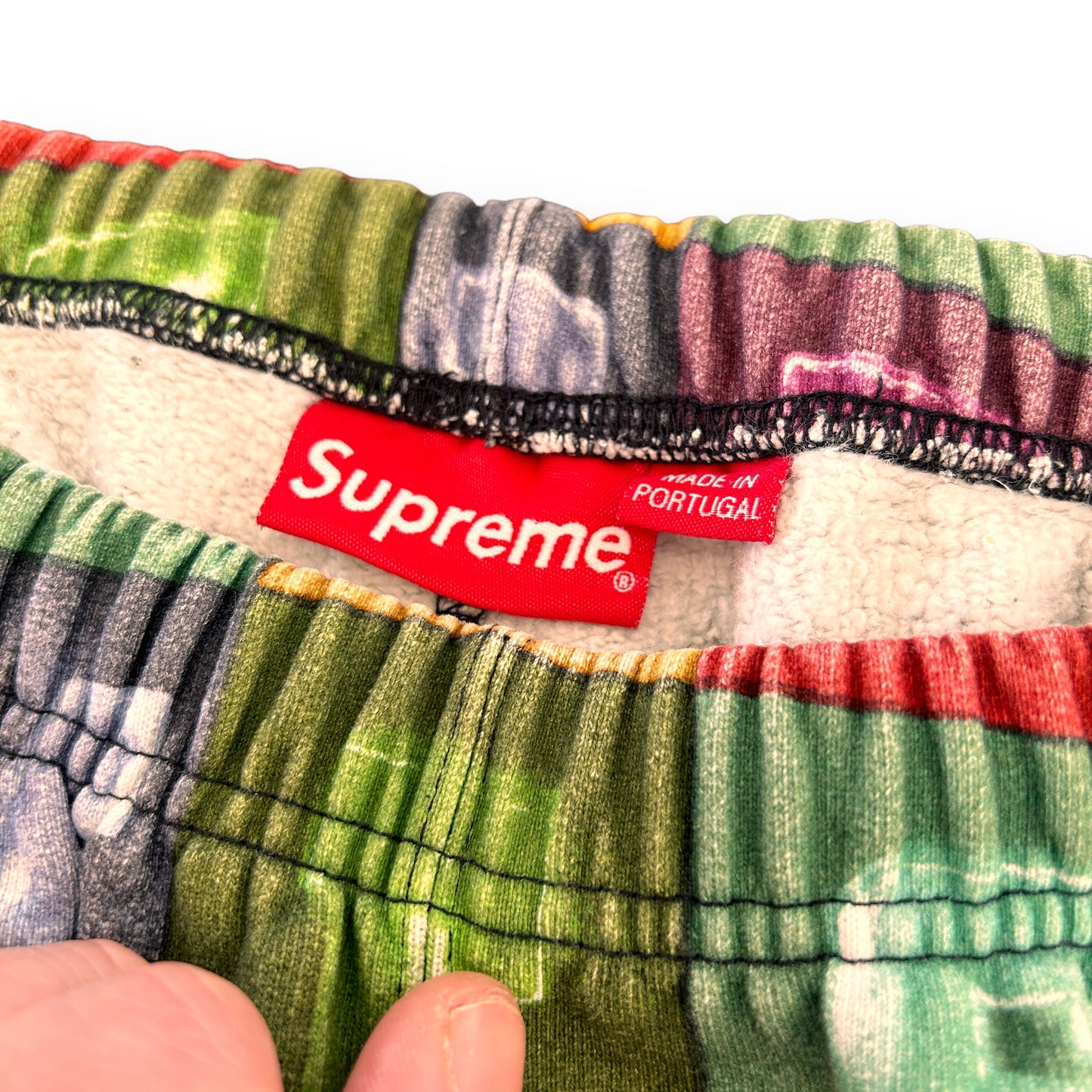 supreme joggers, "blocks", small, multi coloured