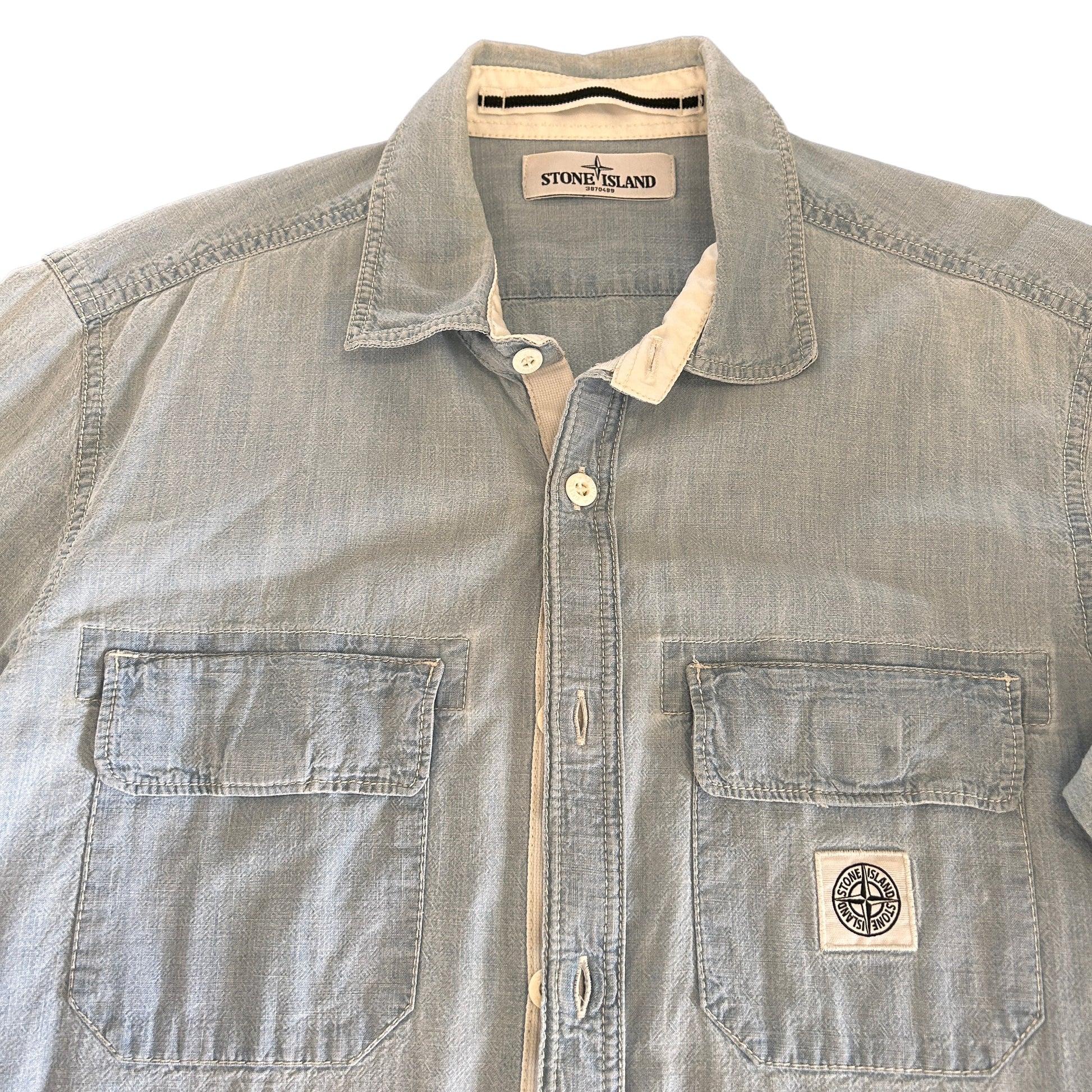 stone island denim shirt