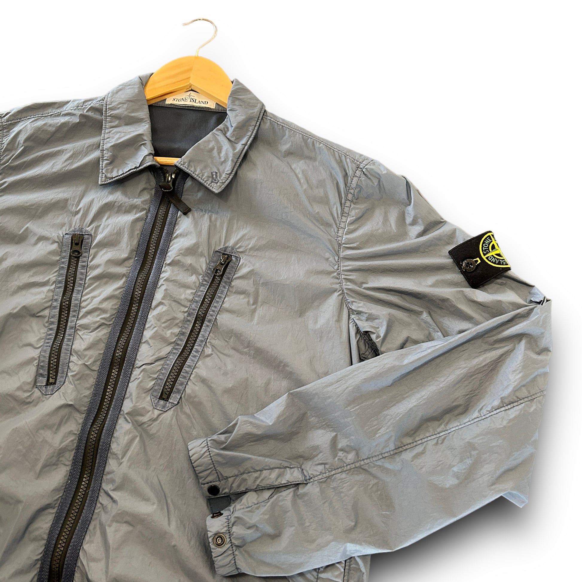 stone island shirt/ jacket,blue, medium - sustainablecloset.ltd