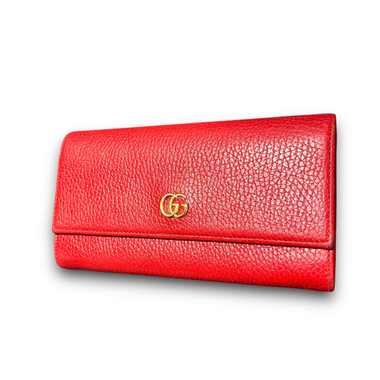 GUCCI purse, Marmont GG Leather Continental Large Purse Wallet Red Women